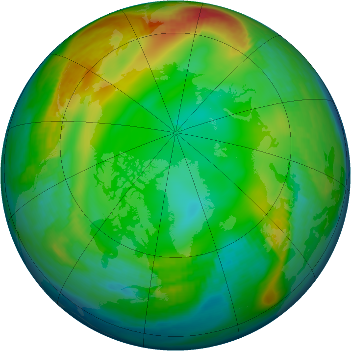 Arctic ozone map for 06 January 2000